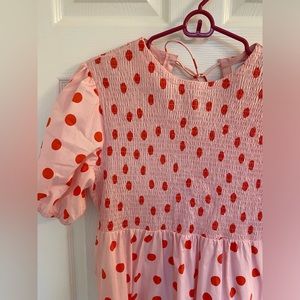 Pink & red polka dot maxi dress
